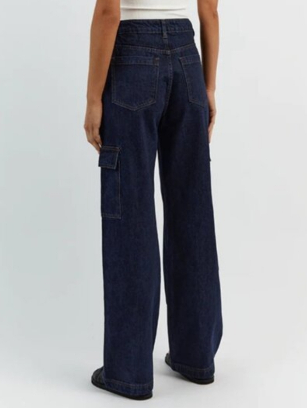 Dissh Brody Indigo Mid Rise Cargo Wide Leg Denim Jeans 4 - Picture 3 of 9